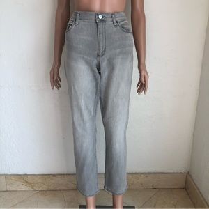 DKNY Y2K Jeans Women’s Size 12 Gray Cropped Denim Pants Skinny-Fit Stretchy